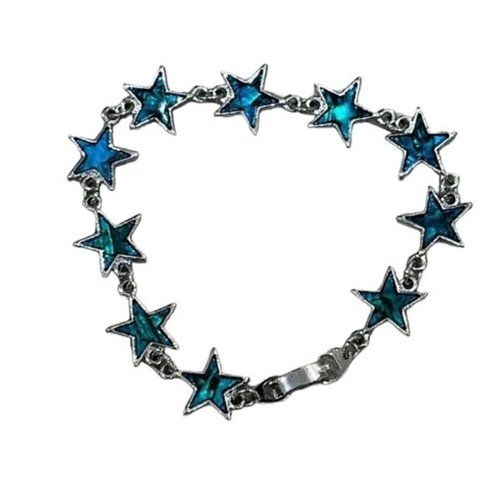 Women’s Girls Star Bracelet Blue Sea Glass